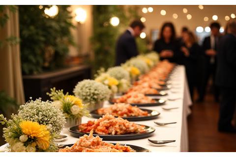 イベント会場に並べられたシーフード料理