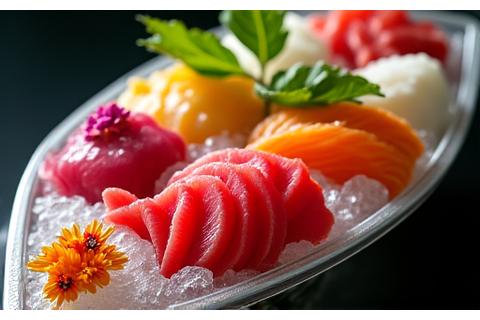 豪華な刺身の舟盛り