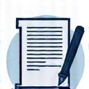 法的書類とペンが置かれた清潔な机のアイコン